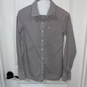 Women’s Ariat Black and White Tencel Button Down
